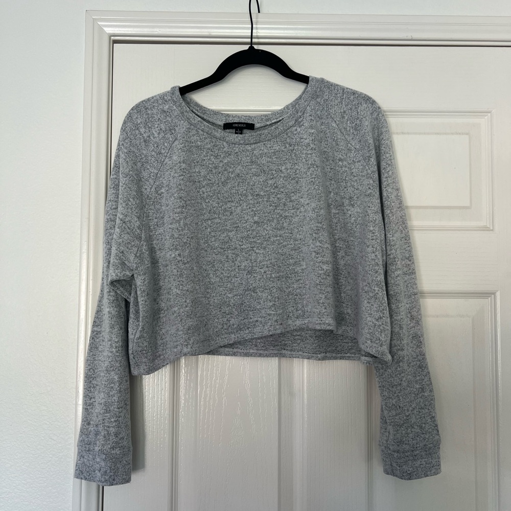 Forever 21 Light Heather Gray Crewneck Sweatshirt